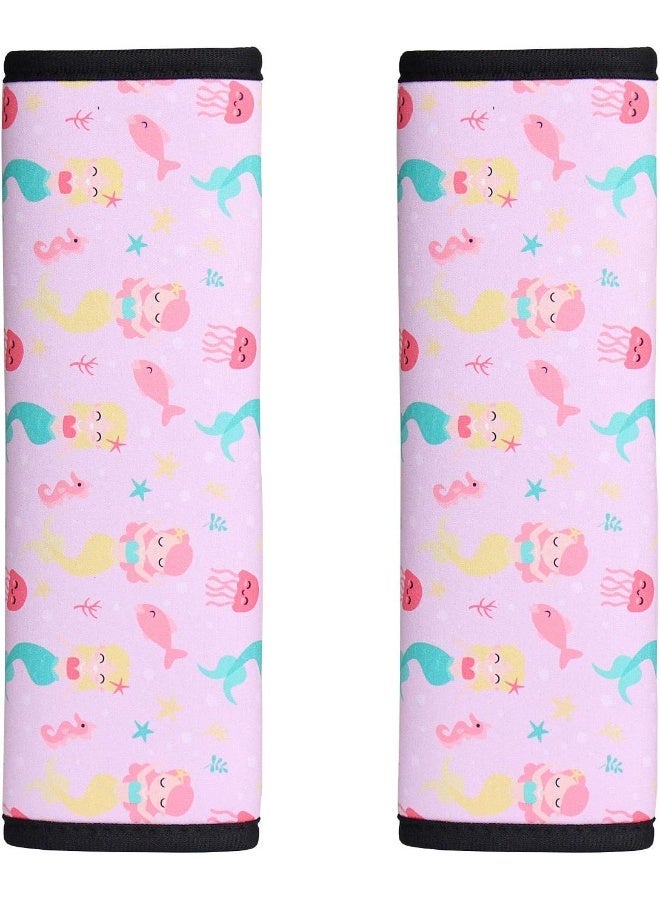 LOVAC 2 Pack Seat Belt Covers for Kids, Soft Comfort Seat Belt Cushion for Children, Cute Cartoon Pattern Car Seat Belt Pads Cover for Girls and Boys - Image 1